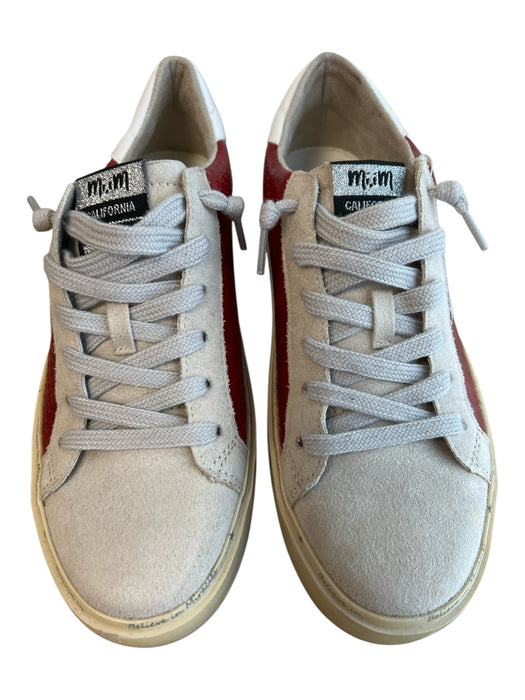 Mimi Shoe Size 6.5 Red & Gray Suede & Leather Almond Toe Star Design Shoes Red & Gray / 6.5