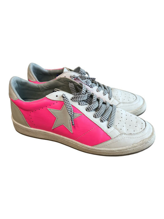 Shu Shop Shoe Size 5 White & Pink Manmade Material Almond Toe Star Design Shoes White & Pink / 5