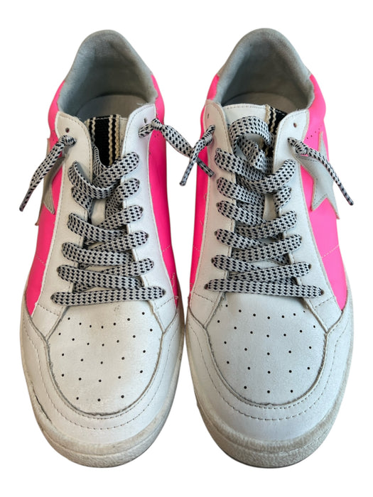 Shu Shop Shoe Size 5 White & Pink Manmade Material Almond Toe Star Design Shoes White & Pink / 5
