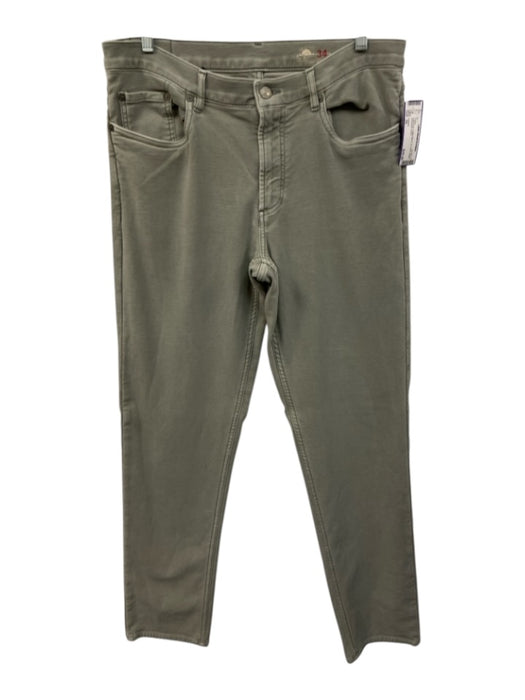 Faherty Size 34 Light Gray Cotton Blend Solid Khaki Men's Pants Light Gray / 34