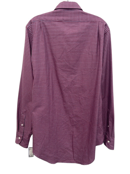 Sid Mashburn Size M Purple & Blue Print Cotton Grid Button Up Long Sleeve Shirt Purple & Blue Print / M