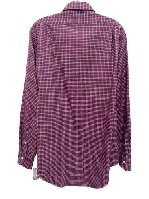 Sid Mashburn Size M Purple & Blue Print Cotton Grid Button Up Long Sleeve Shirt Purple & Blue Print / M