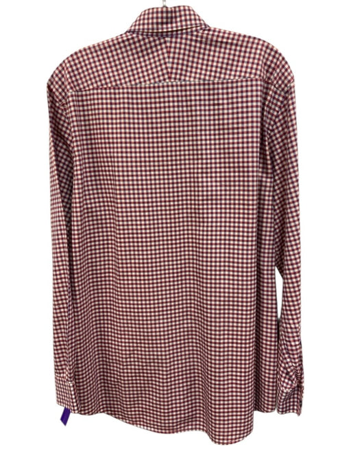 Paul Smith Size 16.5 Red & Orange Cotton Plaid Button Up Men's Long Sleeve Shirt Red & Orange / 16.5