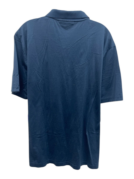 Masters Collection Size L Blue Cotton Solid Polo Men's Short Sleeve Blue / L
