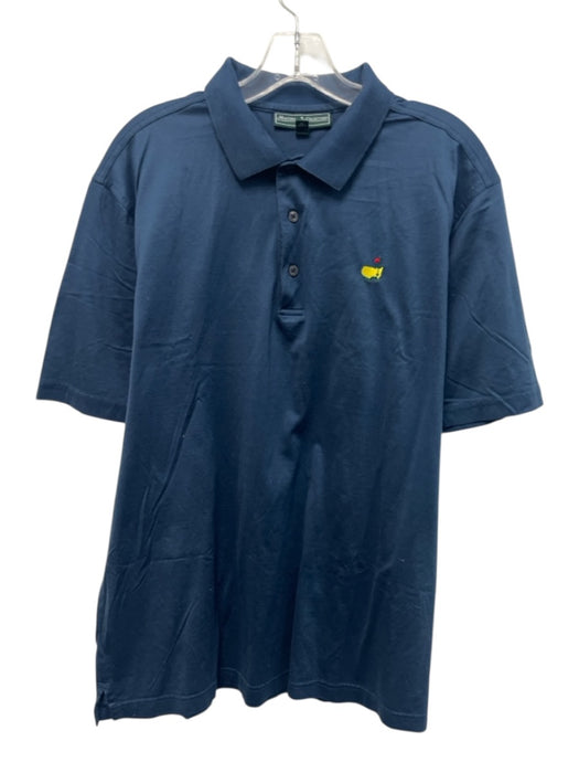 Masters Collection Size L Blue Cotton Solid Polo Men's Short Sleeve Blue / L