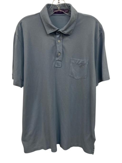 Ralph Lauren Purple Size XL Light blue Cotton Solid Polo Men's Short Sleeve Light blue / XL