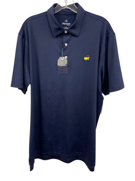Masters Tech NWT Size L Navy Synthetic Solid Polo Athleisure Men's Short Sleeve Navy / L