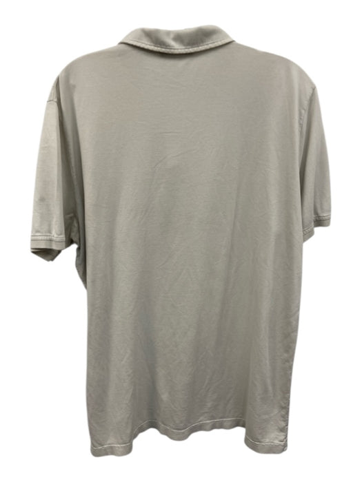 Loro Piana Size XL Off White Cotton Solid Polo Men's Short Sleeve Off White / XL
