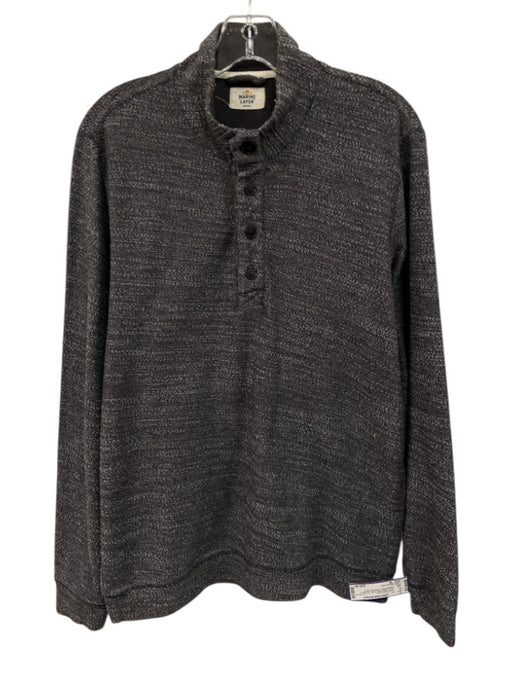 Marine Layer Size M Gray Cotton Blend Solid Sweatshirt Men's Long Sleeve Shirt Gray / M