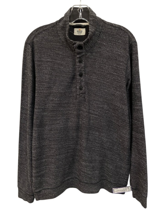 Marine Layer Size M Gray Cotton Blend Solid Sweatshirt Men's Long Sleeve Shirt Gray / M