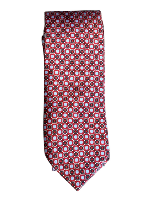 Brioni Red & Light Blue Silk Abstract Men's Tie Red & Light Blue