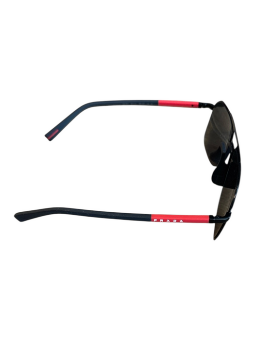 Prada Like New Black Plastic Solid Men's Sunglasses Black