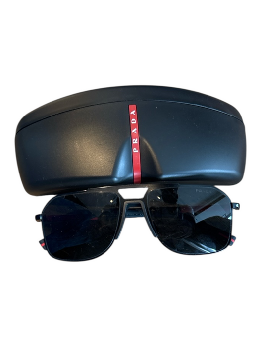 Prada Like New Black Plastic Solid Men's Sunglasses Black