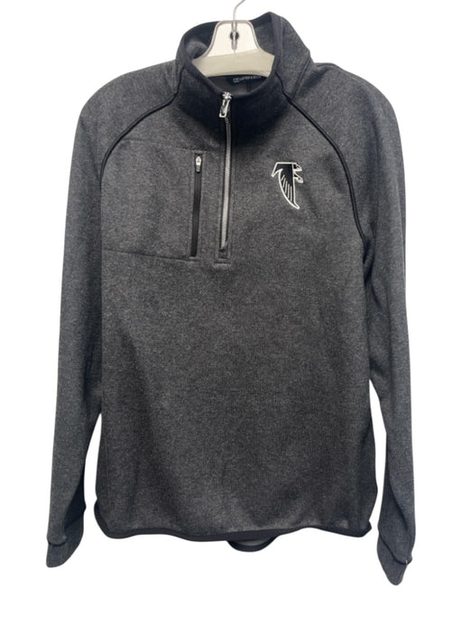 Cutter & Buck Size L Gray Cotton Blend Solid Quarter Zip Men's Jacket Gray / L