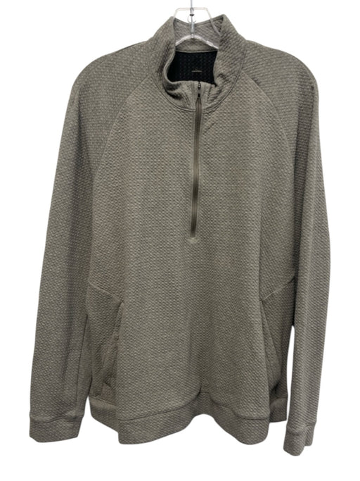 Lululemon Size Est L Gray Cotton Blend Textured Quarter Zip Long Sleeve Shirt Gray / Est L