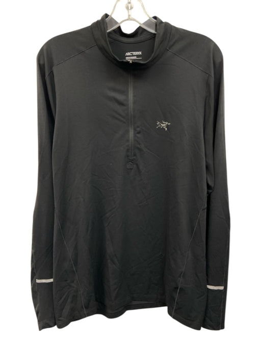Arcteryx Size L Black Synthetic Solid Quarter Zip Athleisure Long Sleeve Shirt Black / L
