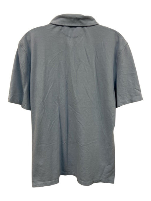 Brunello Cucinelli Size L Light blue Cotton Solid Polo Men's Short Sleeve Light blue / L