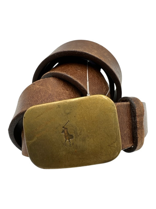 Polo Brown Leather Solid Men's Belt Brown
