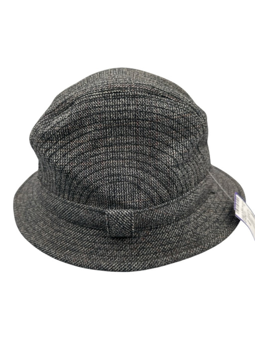 Prada Gray Synthetic Solid Bucket Hat Men's Hat Gray
