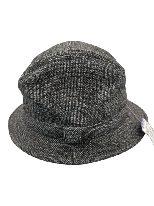 Prada Gray Synthetic Solid Bucket Hat Men's Hat Gray