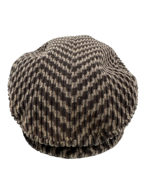 Armani Vintage Gray & Black Cotton Blend Velour Cap Men's Hat Gray & Black