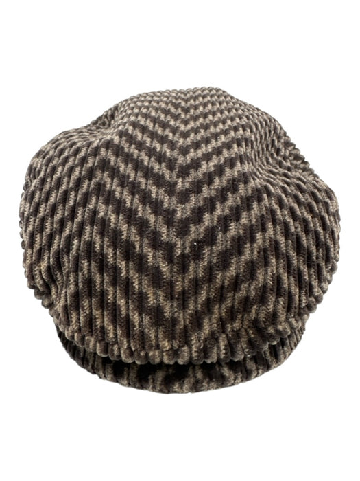 Armani Vintage Gray & Black Cotton Blend Velour Cap Men's Hat Gray & Black