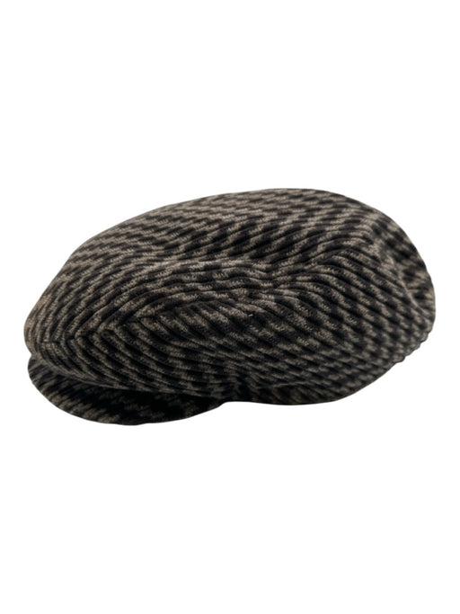 Armani Vintage Gray & Black Cotton Blend Velour Cap Men's Hat Gray & Black