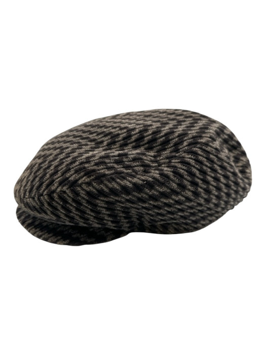 Armani Vintage Gray & Black Cotton Blend Velour Cap Men's Hat Gray & Black