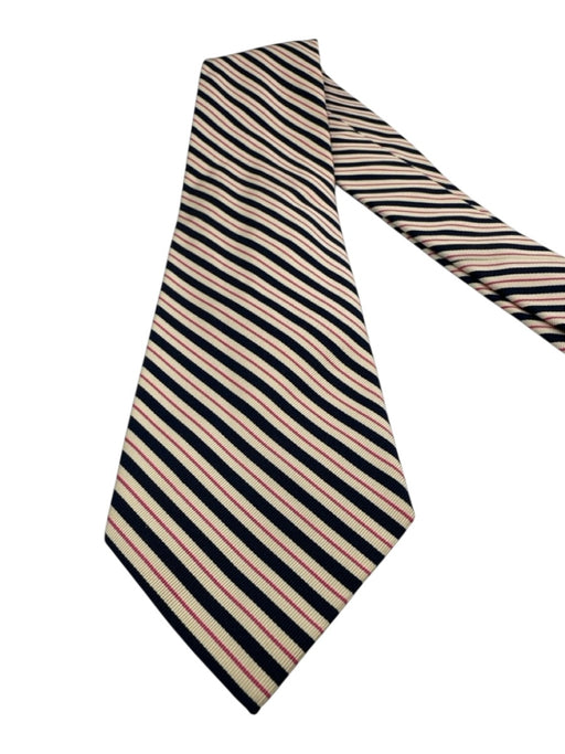 Polo Handmade White & Red Silk Striped Men's Tie White & Red