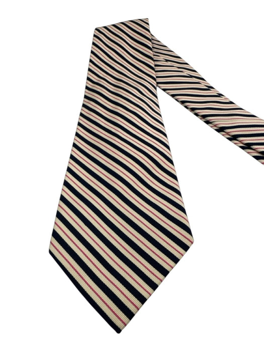 Polo Handmade White & Red Silk Striped Men's Tie White & Red