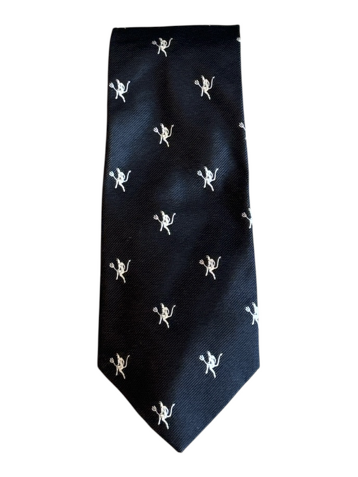Polo Black & White Silk All Over Print Men's Tie Black & White