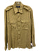 Polo Size L Tan Linen Blend Solid Button Up Shoulder Detail Long Sleeve Shirt Tan / L