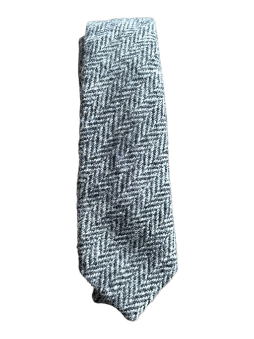 Harris Tweed Gray Wool Herringbone Men's Ties Gray