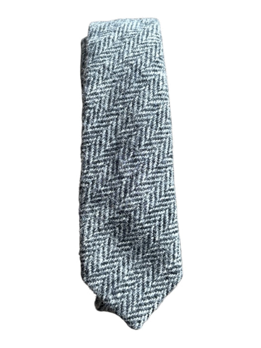 Harris Tweed Gray Wool Herringbone Men's Ties Gray