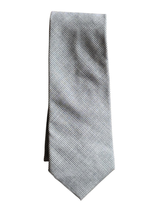 Barneys New York Gray & White Silk Houndstooth Men's Ties Gray & White