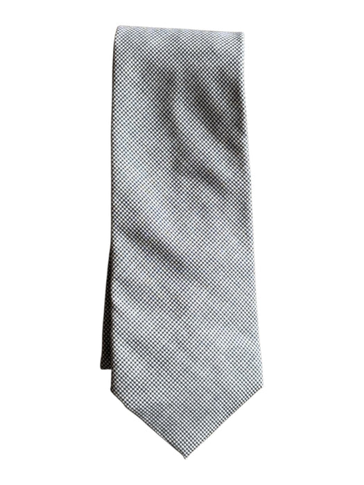 Barneys New York Gray & White Silk Houndstooth Men's Ties Gray & White
