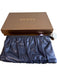 Gucci Navy Blue Leather Zip Close Pleated Detail Wristlet Bag Navy Blue / S