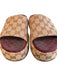 Gucci Shoe Size 40 Brown & Burgundy Canvas open toe Gucci Ghost Print Shoes Brown & Burgundy / 40