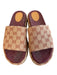Gucci Shoe Size 40 Brown & Burgundy Canvas open toe Gucci Ghost Print Shoes Brown & Burgundy / 40