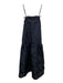 Ganni Size 34 Navy Blue & Black Polyester Blend Spaghetti Strap Bow Detail Dress Navy Blue & Black / 34