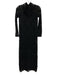 Alohas Size XS Black Long Sleeve Floral Lace Mock Neck Midi Dress Black / XS