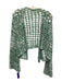 Maeve Size One Size Green & White Acrylic Long Sleeve Open Knit Cardigan Green & White / One Size