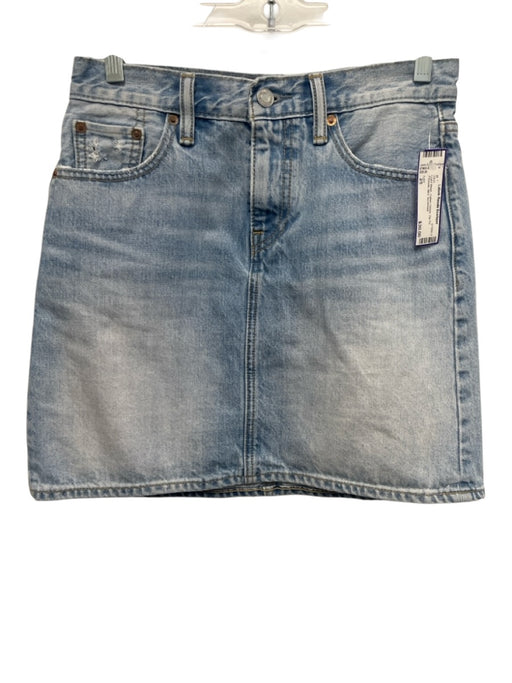 Levi Size 25 Light Wash Cotton Denim Zip Fly Pockets Mini Skirt Light Wash / 25