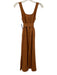 Megan Huntz Size XS Brown Linen Sleeveless Scoop Neck Buttons Midi Dress Brown / XS