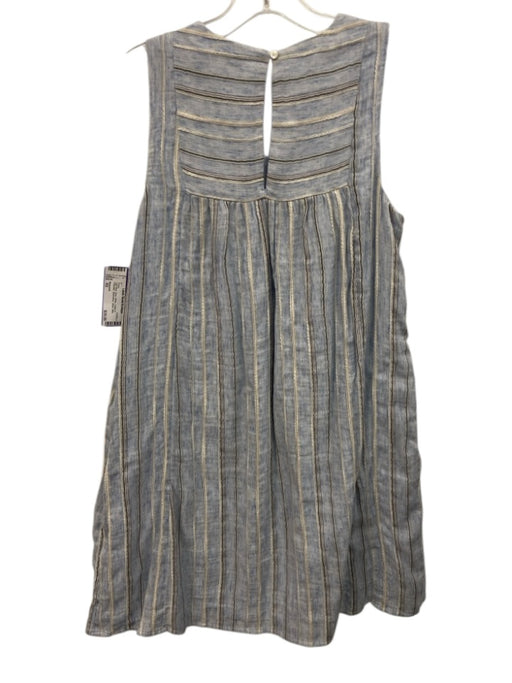 Madewell Size XS Light Blue, Gray, White Cotton & Polyester Sleeveless Dress Light Blue, Gray, White / XS