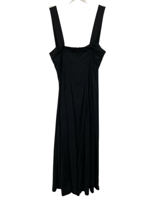 Reformation Size 0 Black Cotton Sleeveless Square Neck Flare Hem Midi Dress Black / 0