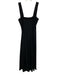 Reformation Size 0 Black Cotton Sleeveless Square Neck Flare Hem Midi Dress Black / 0