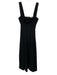 Reformation Size 0 Black Cotton Sleeveless Square Neck Flare Hem Midi Dress Black / 0