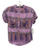 Pilcro Size XS Purple, Green, Brown Cotton Short Sleeve Plaid 1/2 Button Top Purple, Green, Brown / XS