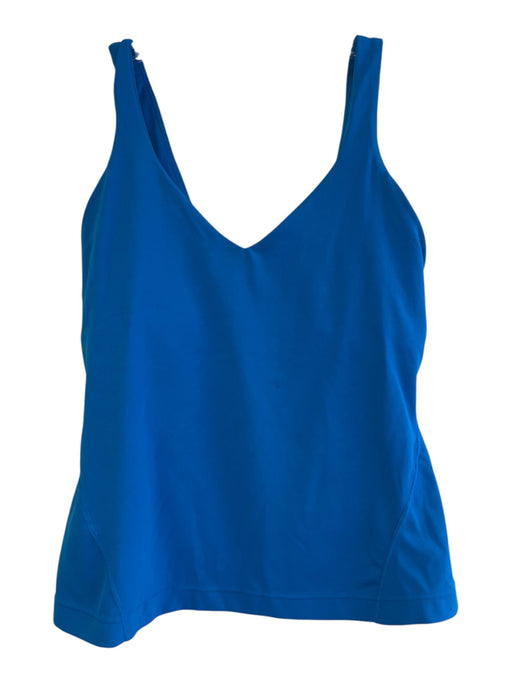 Lululemon Size 4 Blue No Fabric Tag V Neck Sleeveless Built In Bra Cropped Top Blue / 4